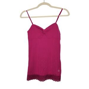 Vintage y2k Aerie Cami Tank Top Lace Pink Spaghetti Strap Fairy Whimsy